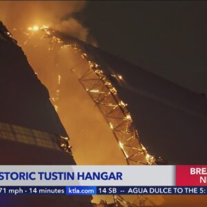 Historic hangar at former air base engulfed in flames 