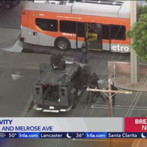 Man exits Metro bus after hours-long standoff in Hollywood
