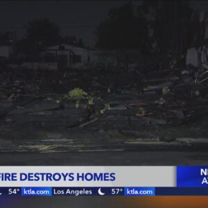 Massive fire stretching city block destroy 7 homes in South L.A.