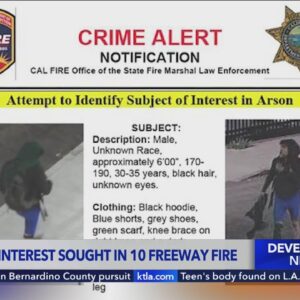 Authorities release photos of person of interest in 10 Freeway fire in L.A.