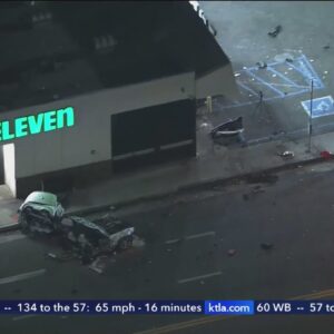 Pedestrian dead, driver hospitalized after Long Beach crash