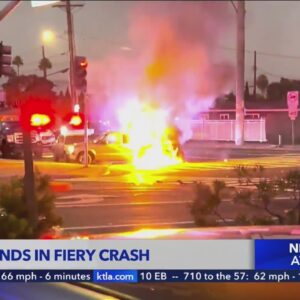 Pursuit end in fiery crash
