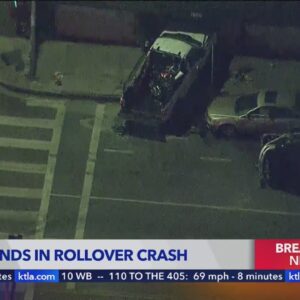 Pursuit ends in rollover crash in Echo Park