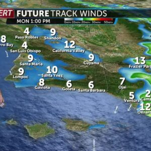 Strong Santa Ana winds Monday