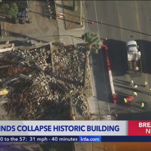 Strong winds collapse historic building, halting traffic in Riverside