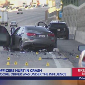 DUI suspected in crash that injured officers responding to pursuit on 57 Freeway