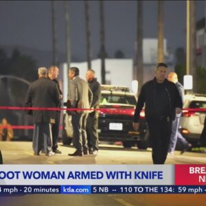 Woman attacking man with knife is shot by officers in Koreatown: LAPD