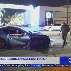 Actor Michael B. Jordan allegedly crashes Ferrari in Hollywood