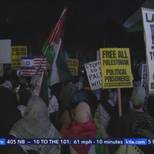 Pro-Palestinian demonstrators gather outside Biden fundraising event in L.A.