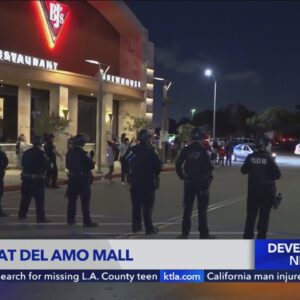 Police shut down streets near Torrance mall due to large crowd disturbance
