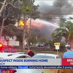 Fire erupts during armed standoff in Hermosa Beach