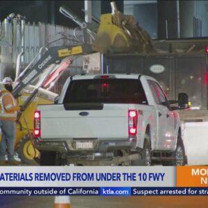 Flammable materials removed from under 10 Freeway