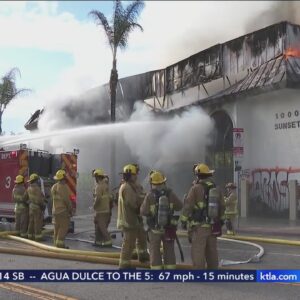 Massive fire engulfs office building in downtown Los Angeles
