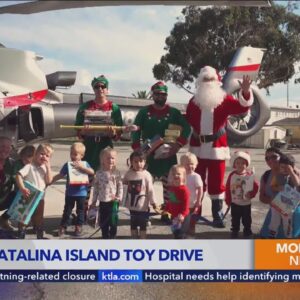 Santa flies in for a special visit on Catalina