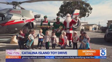 Santa flies in for a special visit on Catalina