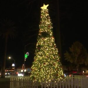 Santa Maria lights Christmas Tree at City Hall