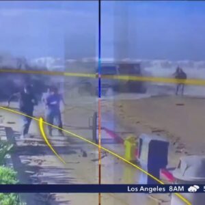 Video shows rogue wave crashing ashore in Southern California