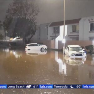 Heavy rainfall floods streets, causes mudslides across Southern California
