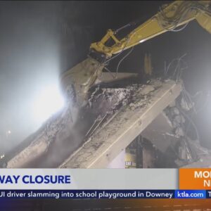 110 Freeway beginning to reopen after old pedestrian bridge demolished