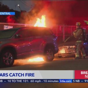 3 vehicles found burning overnight in Los Angeles neighborhood