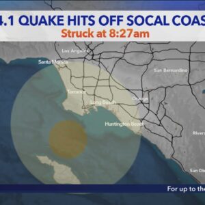 4.1 magnitude quake hits off SoCal coast