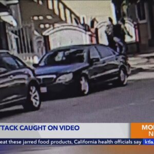 Attack on woman pushing stroller caught on video