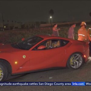 Authorities searching for driver who struck Ferrari, fled on 5 Freeway 