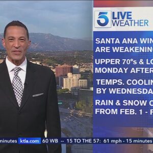 Cooler temperatures, rain expected to hit Southern California this week