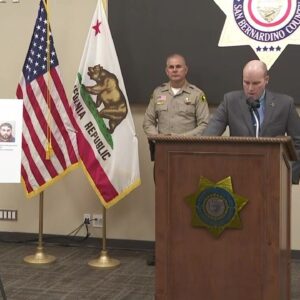 Authorities announce arrests in the slaying of 6 men in the Mojave Desert (news conference)