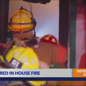 Flashover burns firefighter battling Hollywood blaze that seriously injured 2