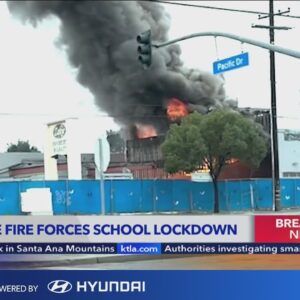 Fire in Fullerton causes school lockdown