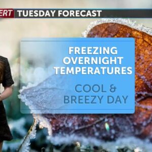 Freezing overnight temperatures, cool to mild day