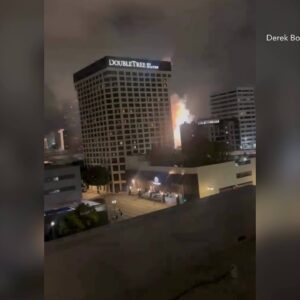 Illegal fireworks light up night sky in downtown L.A.