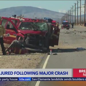 L.A. County Fire, Parks and Rec vehicles collide head-on in Littlerock