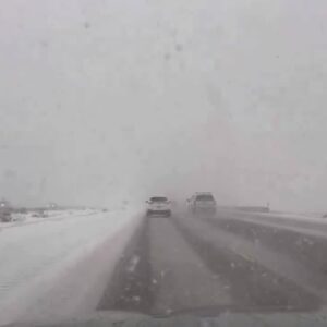 Near whiteout conditions on Vegas to L.A. freeway