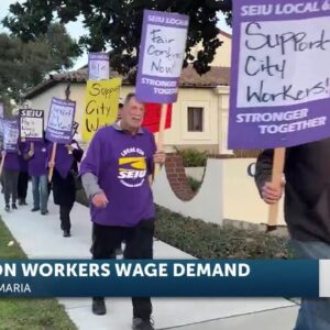 City of Santa Maria Frontline Union Workers speak to City Council members for fair wages in ...