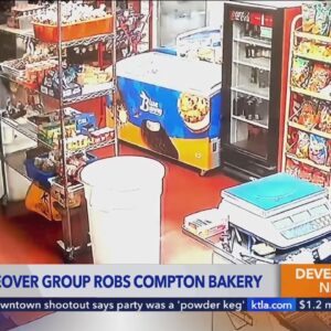 Street takeover mob raids Compton bakery, smashes car into store