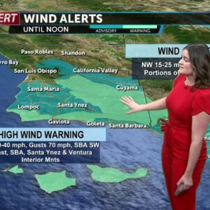 Winds begin to die down and temperatures cool Thursday