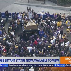 Fans celebrate public debut of Kobe Bryant statue outside Crypto.com Arena