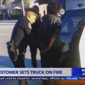 Angry customer sets truck on fire outside Carl's Jr.