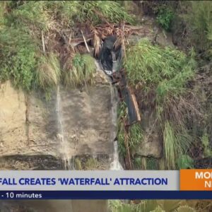 This rare 'waterfall' in Southern California only appears after heavy rainfall