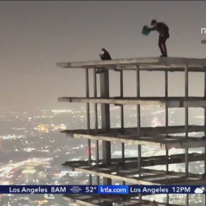 BASE jumpers plunge from vandalized downtown L.A. skyscraper
