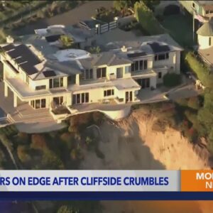 California mansion sits on cliff after landslide