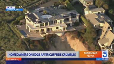 California mansion sits on cliff after landslide