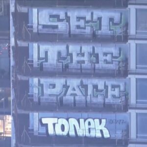 Downtown L.A. sky rise building hit by tagger