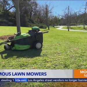 Electric lawn mowing robots are cutting grass at SoCal parks