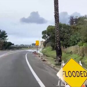 Flooded Roads in Ventura County from Rainstorm