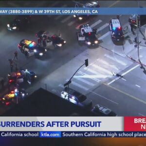 L.A. County pursuit suspect surrenders to officers