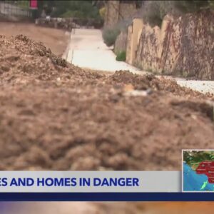 Mulholland Drive homes in danger after mudslide