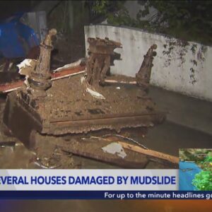 Multiple houses damaged by powerful mudslide in Beverly Glen 